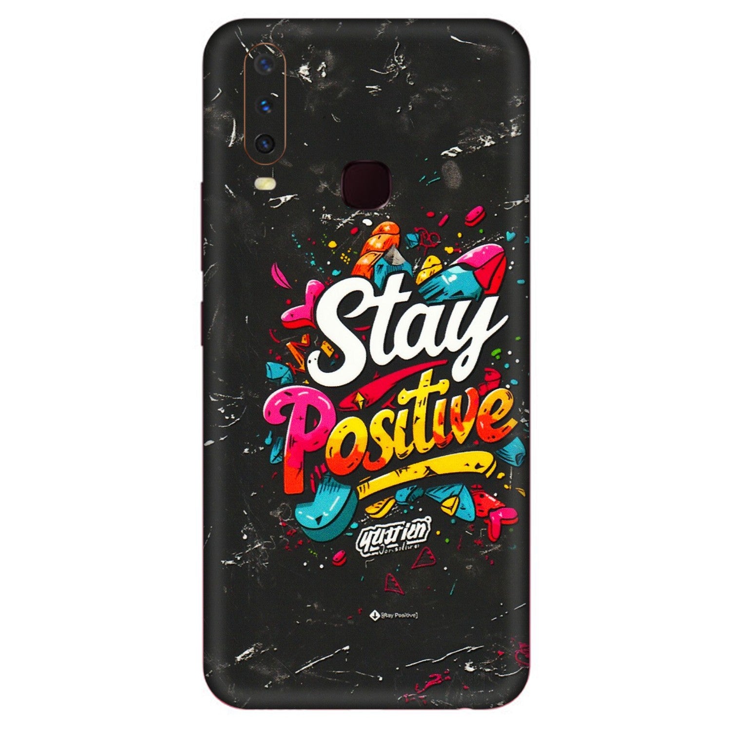VIVO Y Series Phone Skins (All Models) - Stay Positive Black - 3D Embossed Finish (L-31) Vivo Y12