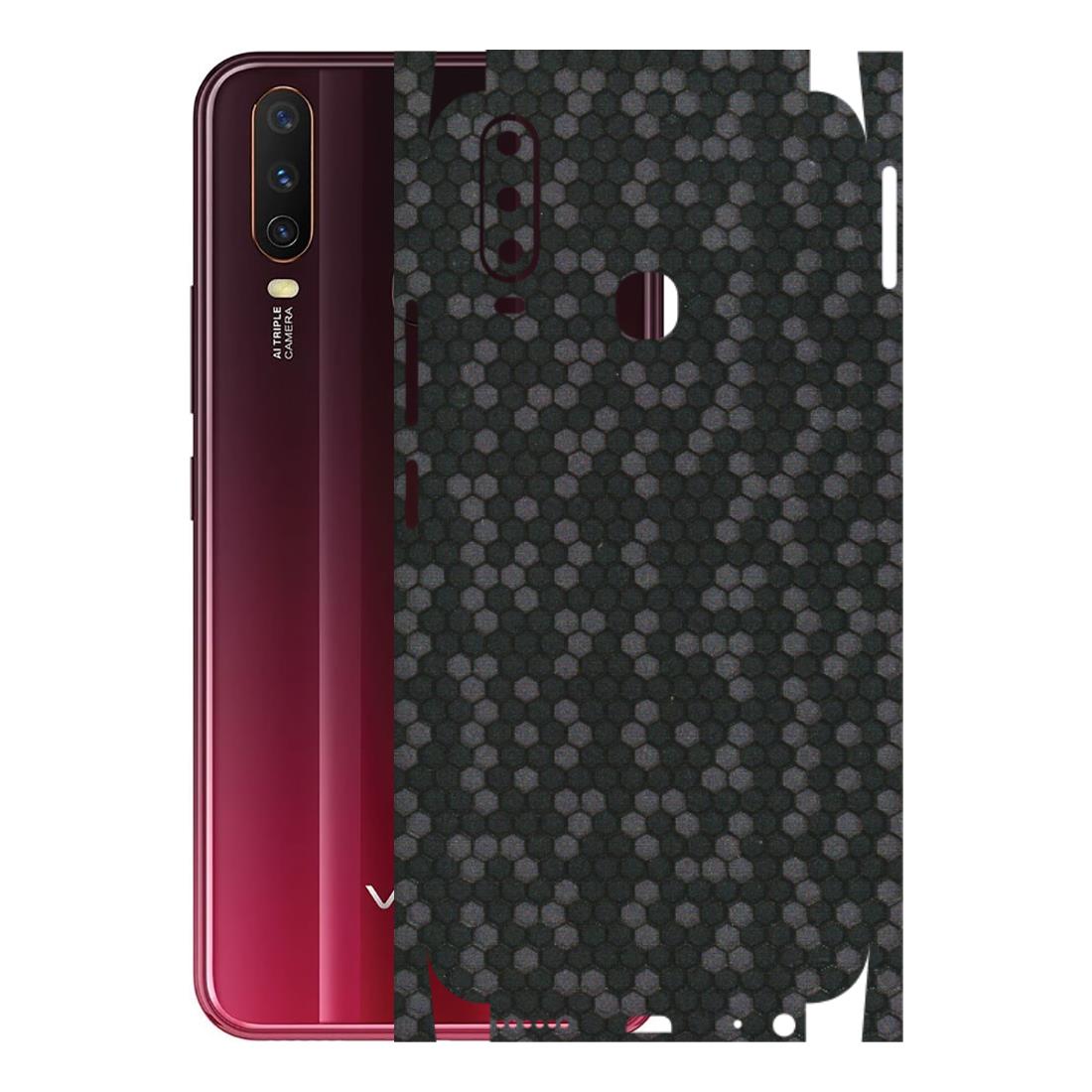 VIVO Y Series Phone Skins (All Models) - Black Grey Honeycomb Sober - 3D Embossed Finish (L-85) Vivo Y12