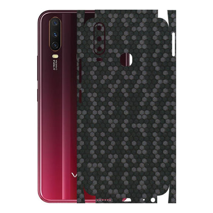 VIVO Y Series Phone Skins (All Models) - Black Grey Honeycomb Sober - 3D Embossed Finish (L-85) Vivo Y12