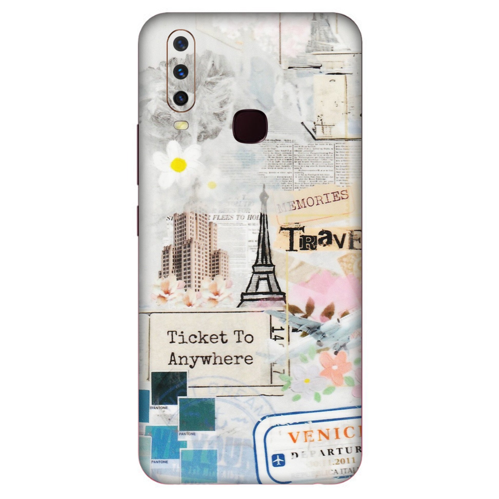 VIVO Y Series Phone Skins (All Models) - Travel Memories - Transparent Finish (T-09) Vivo Y12