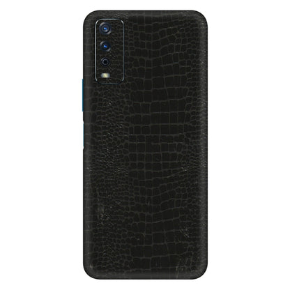 VIVO Y Series Phone Skins (All Models) - Snake Leather Black - 3D Embossed Finish (L-107) Vivo Y12s