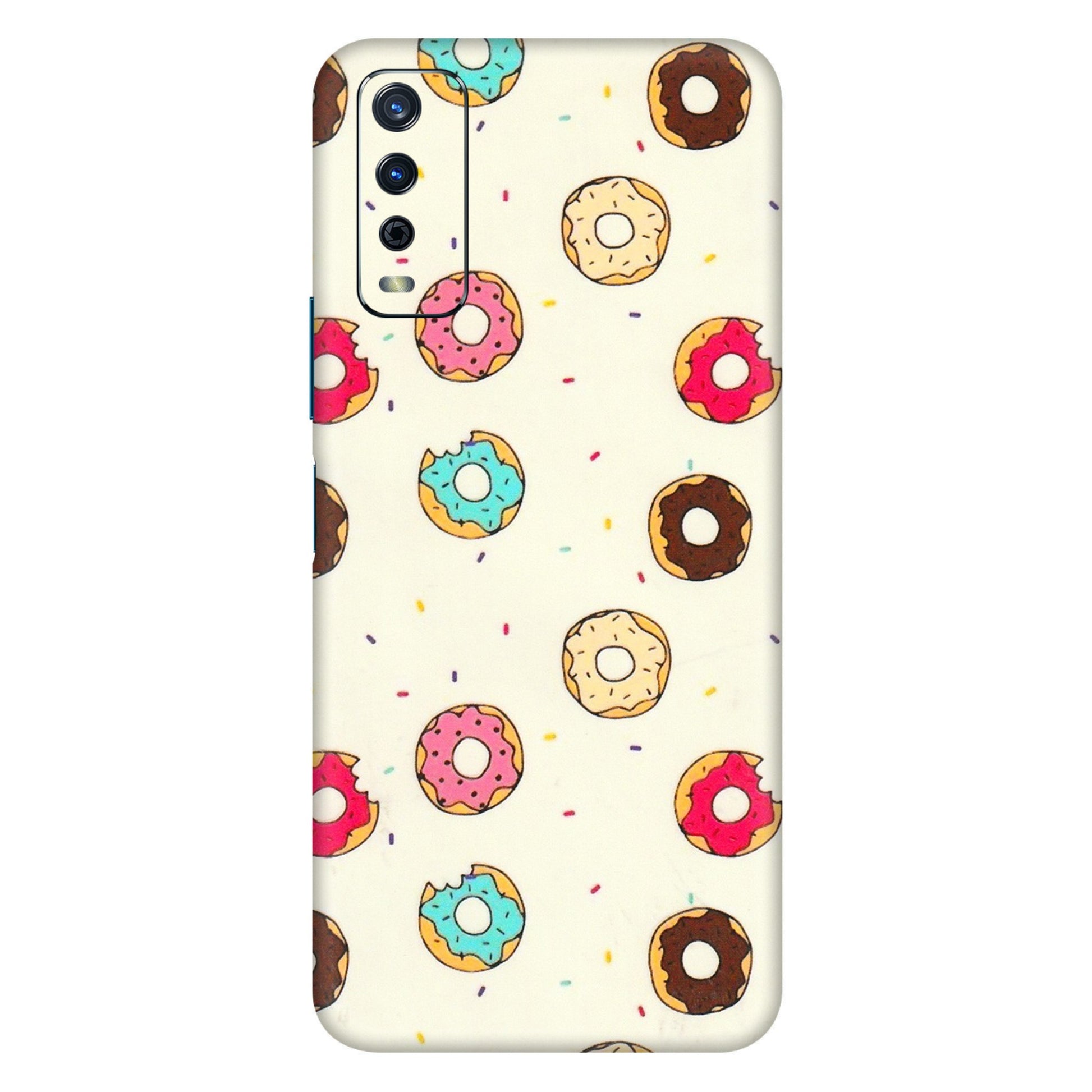 VIVO Y Series Phone Skins (All Models) - Mini Donuts Doodle Art - 3D Embossed Finish (L-122) Vivo Y12s
