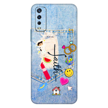 VIVO Y Series Phone Skins (All Models) - Denim Jeans Pocket - 3D Embossed Finish (L-134) Vivo Y12s