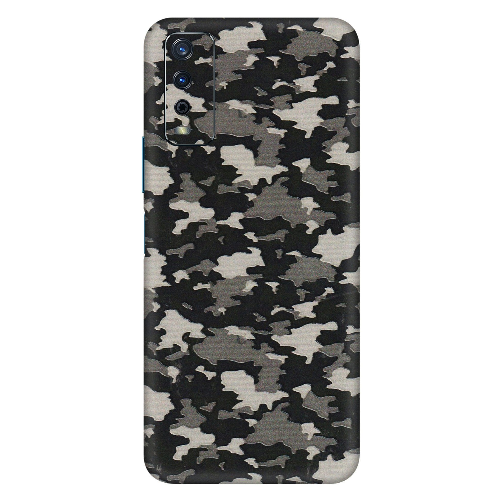 VIVO Y Series Phone Skins (All Models) - Black/Grey Camoflaunge - 3D Embossed Finish (L-142) Vivo Y12s