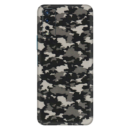VIVO Y Series Phone Skins (All Models) - Black/Grey Camoflaunge - 3D Embossed Finish (L-142) Vivo Y12s
