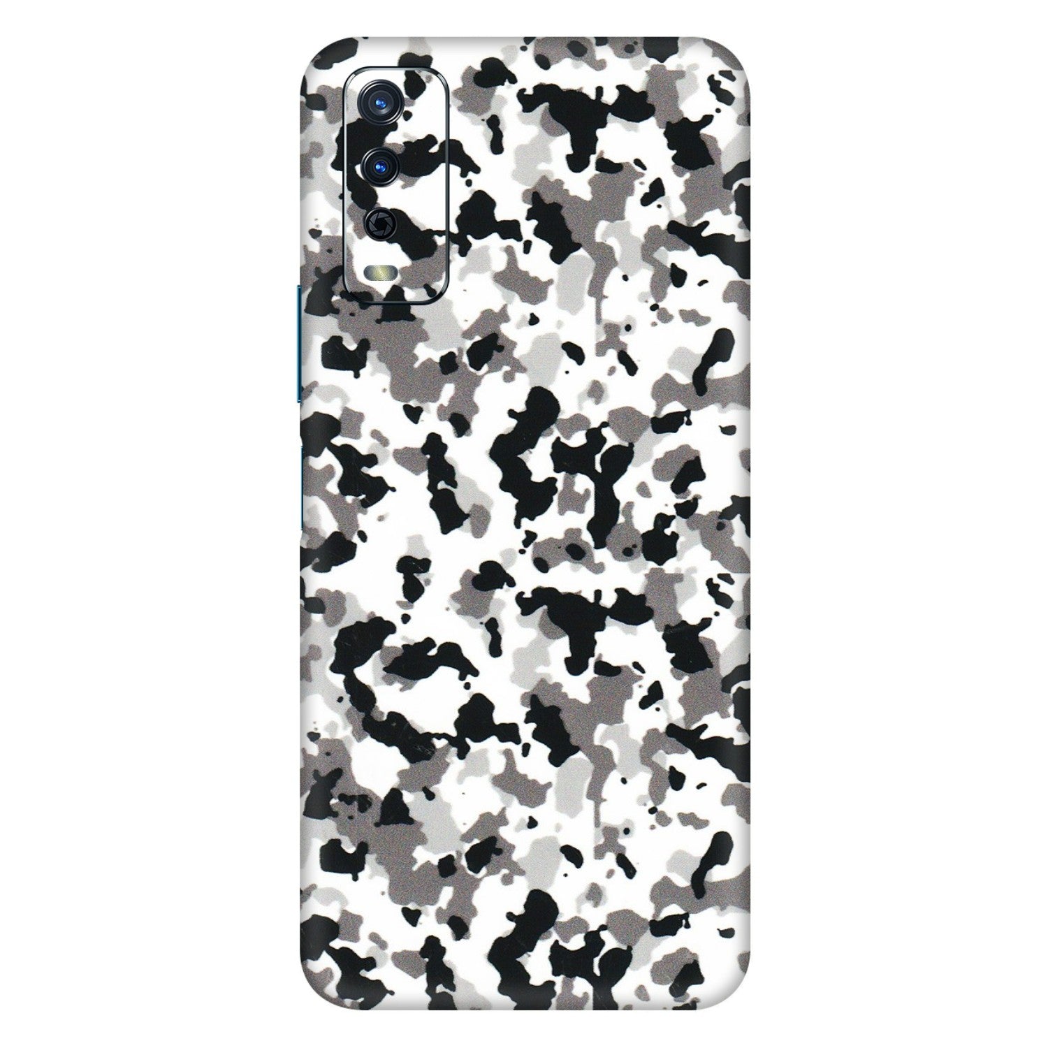 VIVO Y Series Phone Skins (All Models) - White Black Camouflage - 3D Embossed Finish (L-18) Vivo Y12s