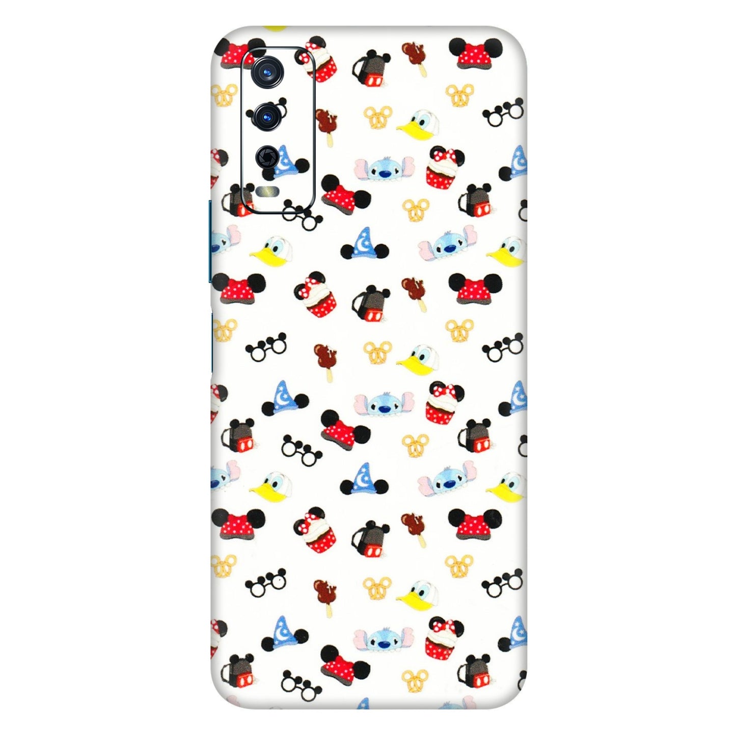 VIVO Y Series Phone Skins (All Models) - Minnie Mouse & Donald Doodles s - 3D Embossed Finish (L-194) Vivo Y12s
