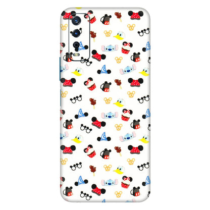 VIVO Y Series Phone Skins (All Models) - Minnie Mouse & Donald Doodles s - 3D Embossed Finish (L-194) Vivo Y12s