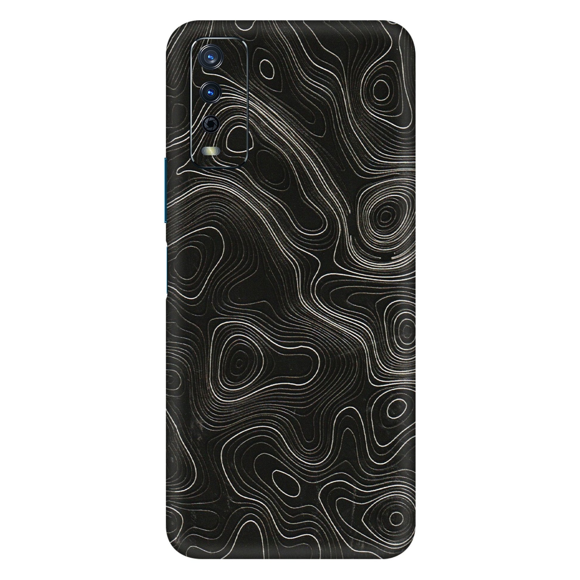 VIVO Y Series Phone Skins (All Models) - Black Swirl - 3D Embossed Finish (L-196) Vivo Y12s