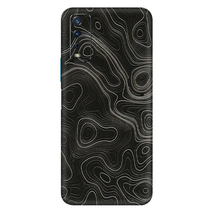 VIVO Y Series Phone Skins (All Models) - Black Swirl - 3D Embossed Finish (L-196) Vivo Y12s