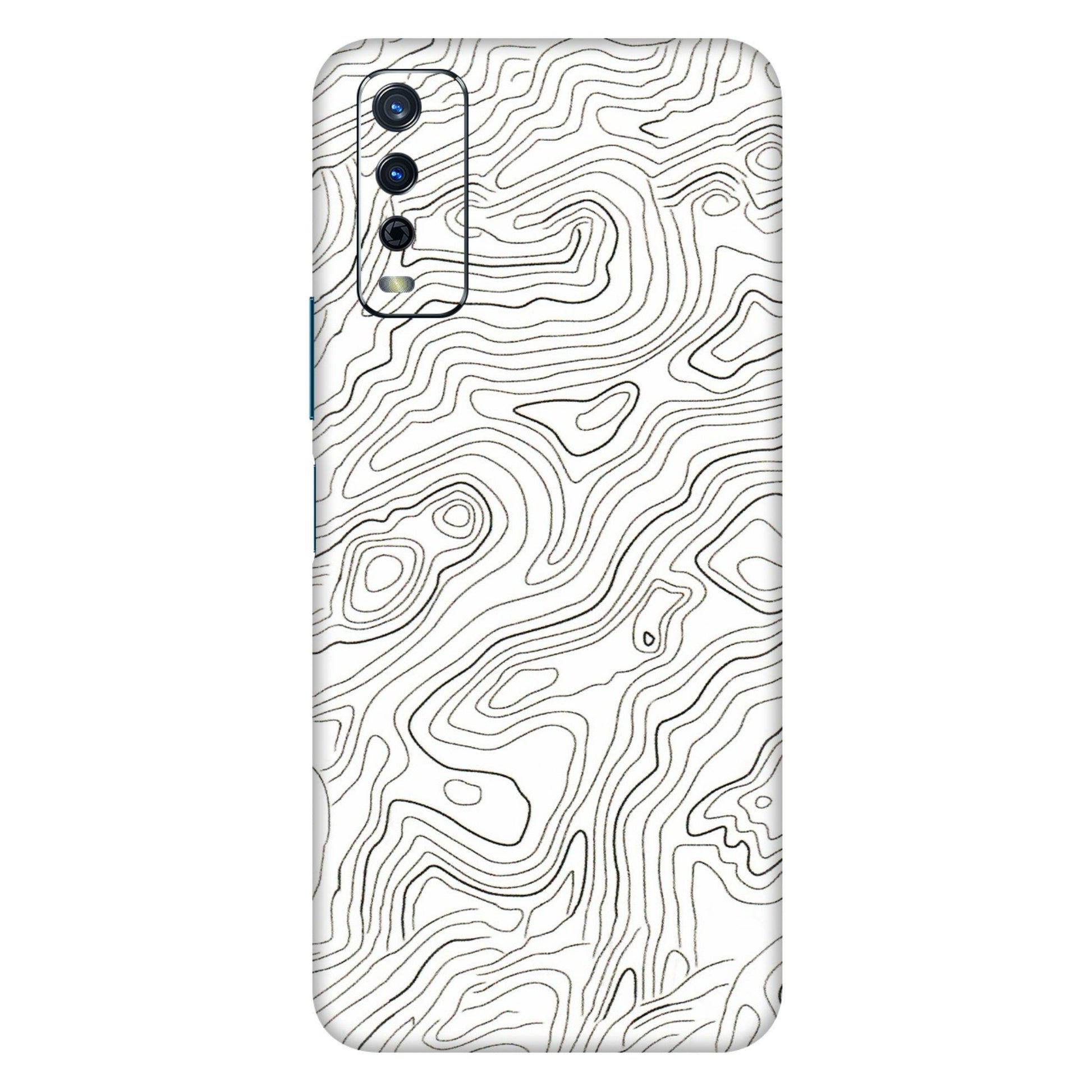 VIVO Y Series Phone Skins (All Models) - White Black Swirls - 3D Embossed Finish (L-219) Vivo Y12s