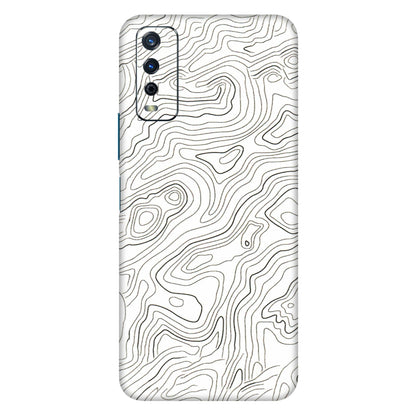 VIVO Y Series Phone Skins (All Models) - White Black Swirls - 3D Embossed Finish (L-219) Vivo Y12s
