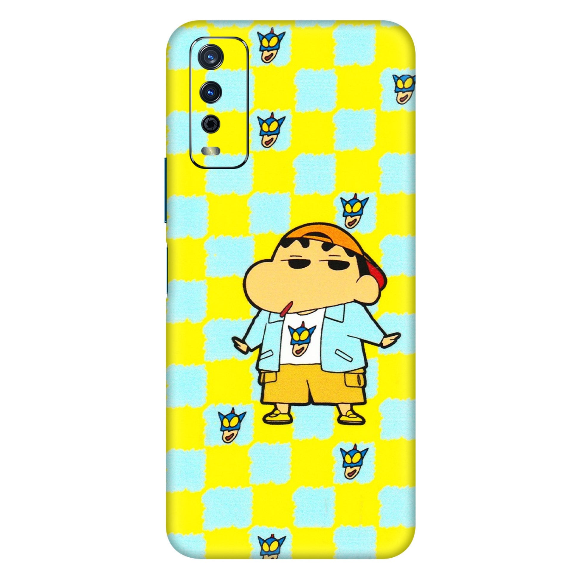 VIVO Y Series Phone Skins (All Models) - Yellow Blue Shinchan Cute - 3D Embossed Finish (L-221) Vivo Y12s