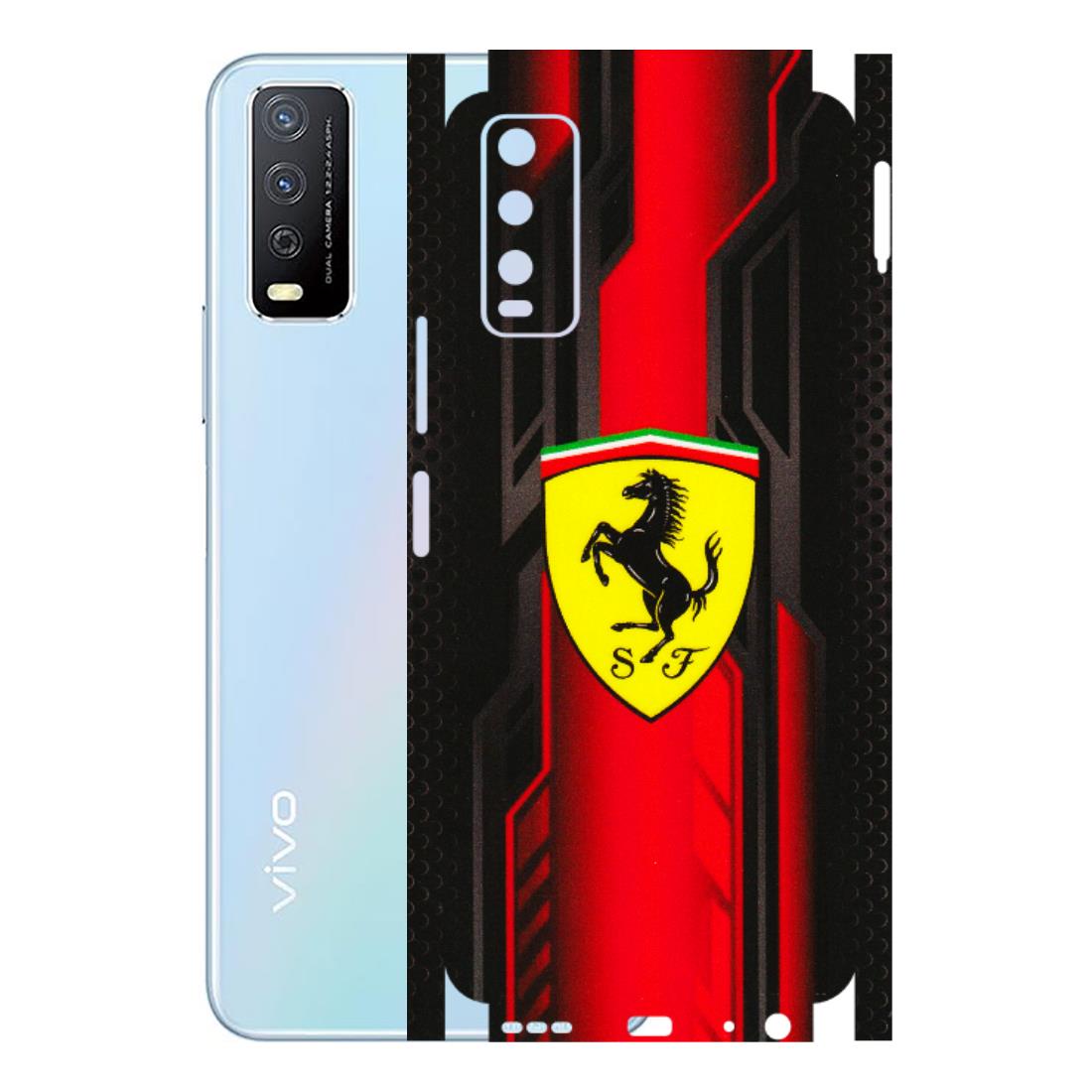 VIVO Y Series Phone Skins (All Models) - Black Ferrari Logo - 3D Embossed Finish (L-253) Vivo Y12s