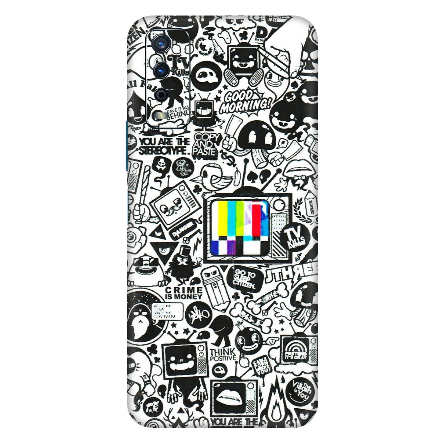 VIVO Y Series Phone Skins (All Models) - Doodles Positive Art - 3D Embossed Finish (L-263) Vivo Y12s