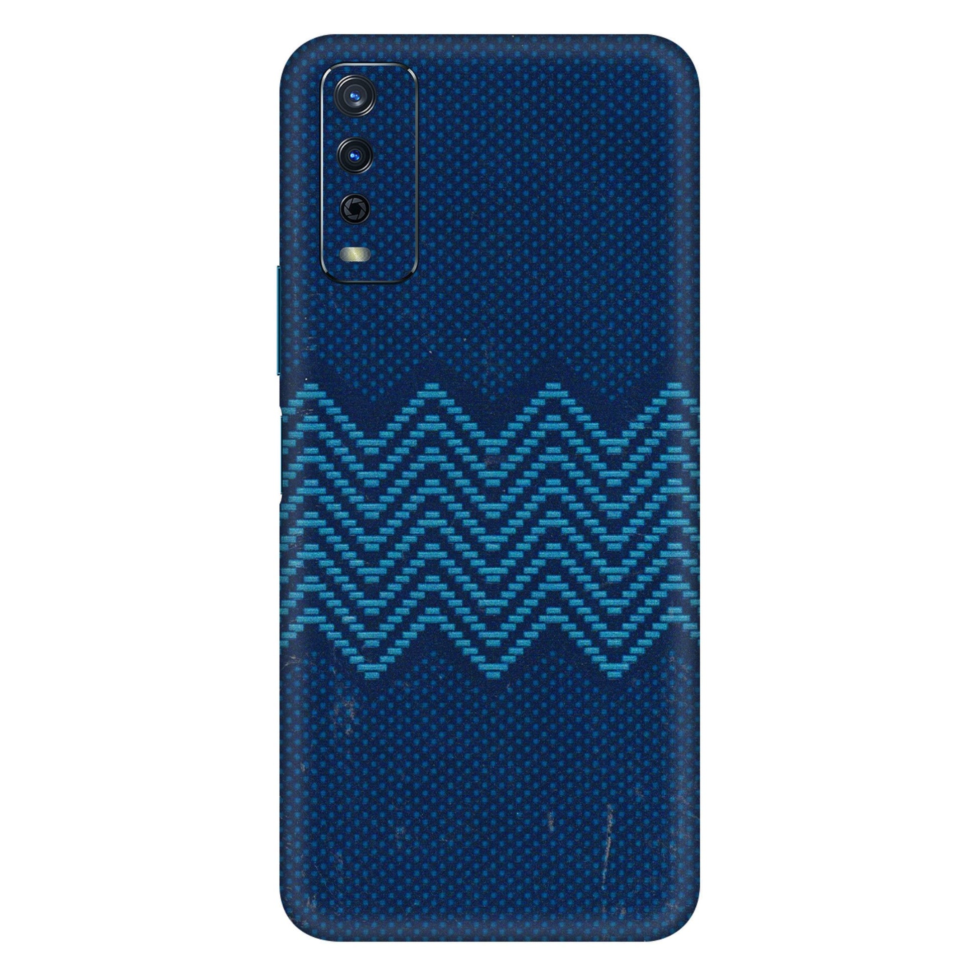 VIVO Y Series Phone Skins (All Models) - Blue Sober Waves - 3D Embossed Finish (L-306) Vivo Y12s