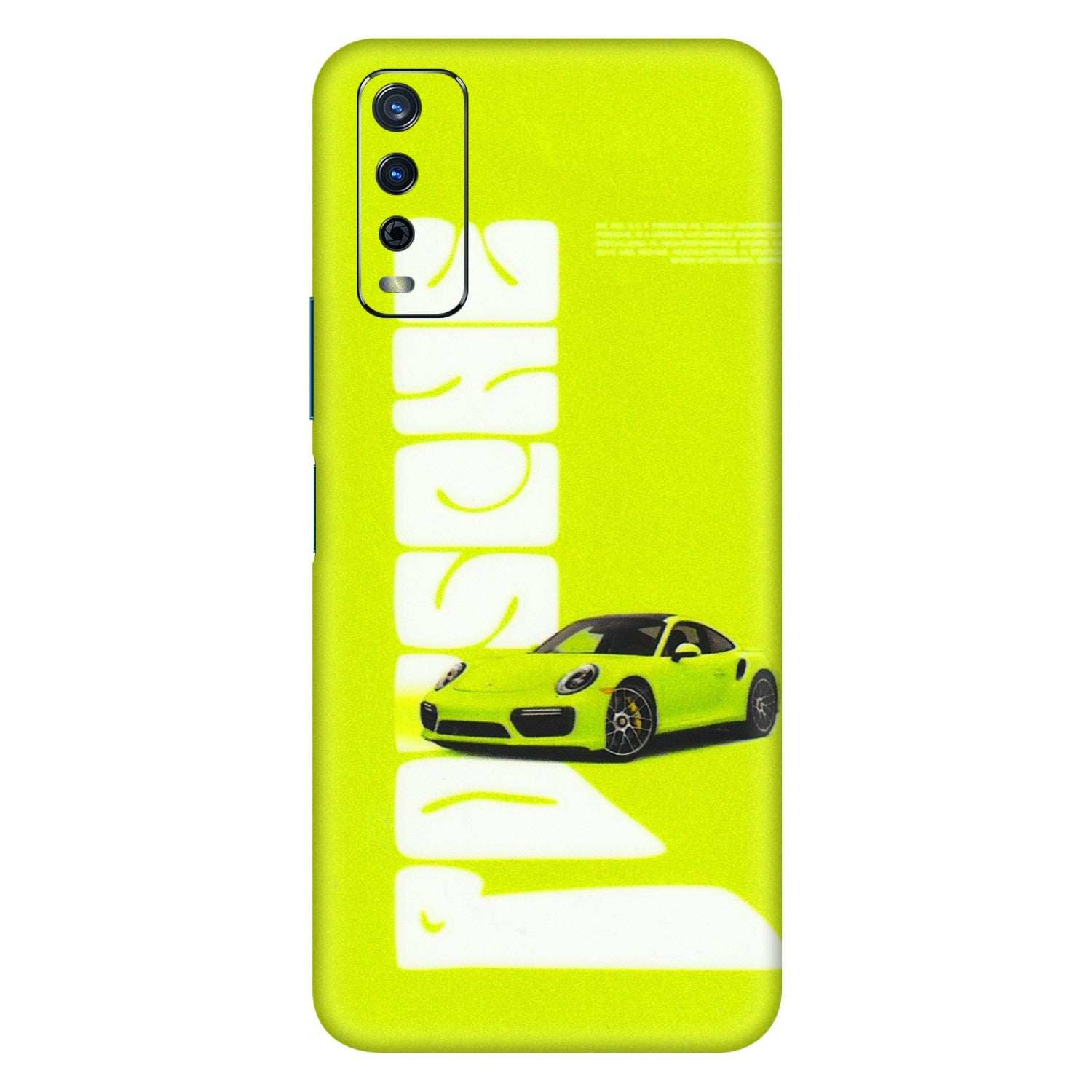 VIVO Y Series Phone Skins (All Models) - Lime Green Porche - 3D Embossed Finish (L-30) Vivo Y12s