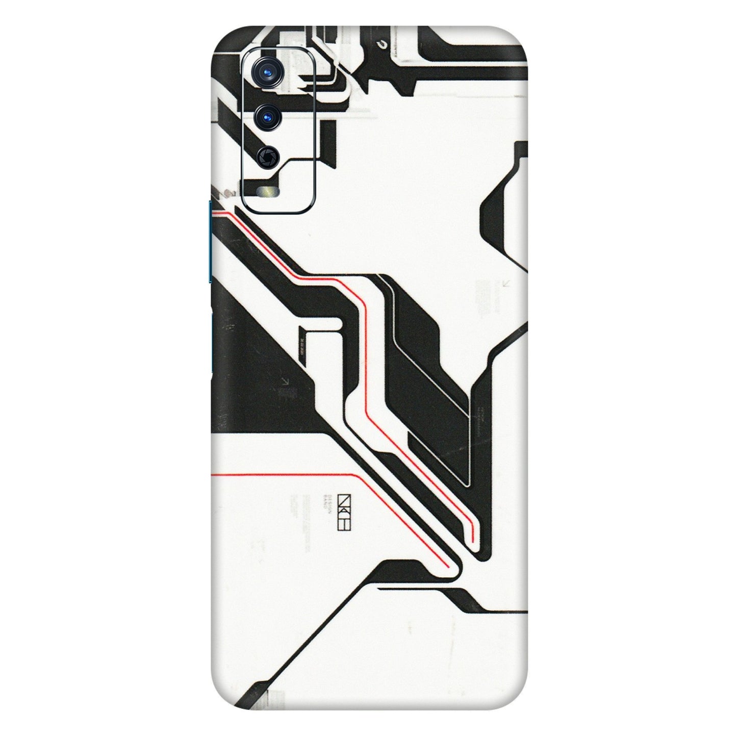 VIVO Y Series Phone Skins (All Models) - White Techy Logo - 3D Embossed Finish (L-312) Vivo Y12s