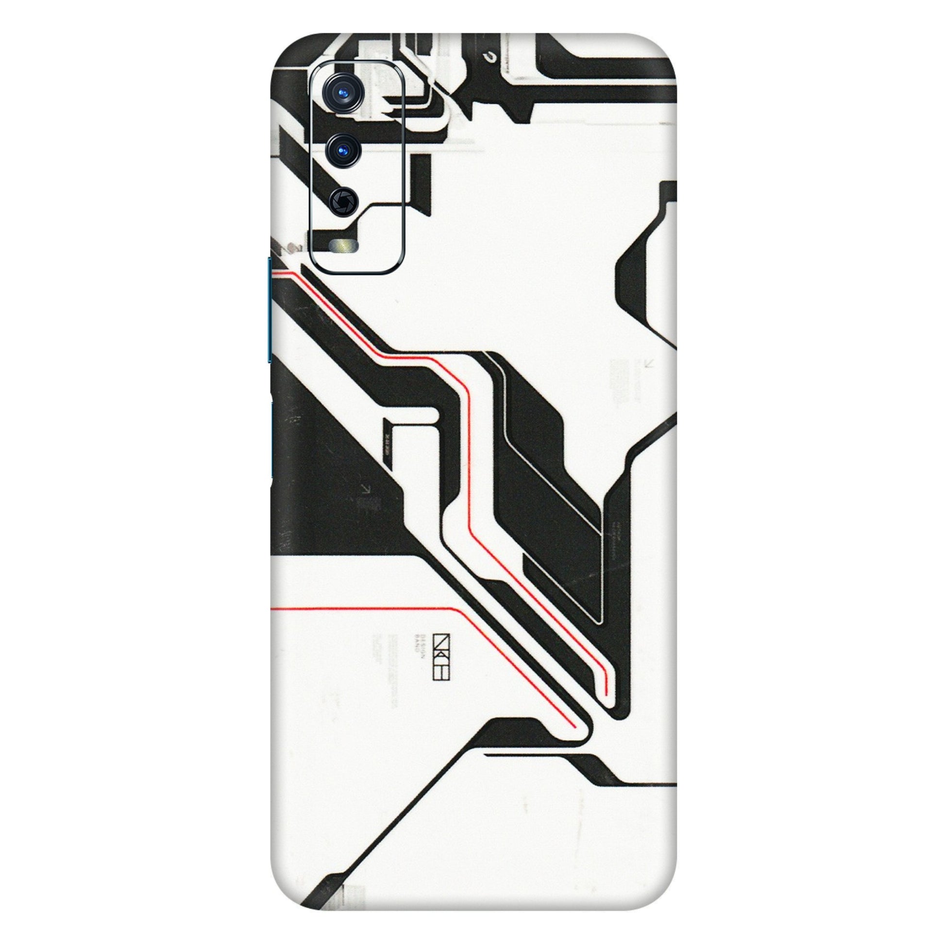 VIVO Y Series Phone Skins (All Models) - White Techy Logo - 3D Embossed Finish (L-312) Vivo Y12s