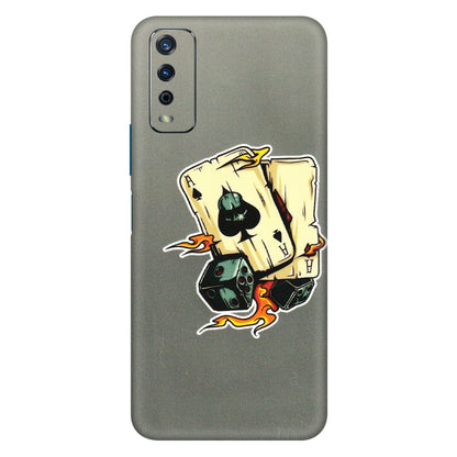 VIVO Y Series Phone Skins (All Models) - Grey Cards Of Ace - 3D Embossed Finish (L-77) Vivo Y12s
