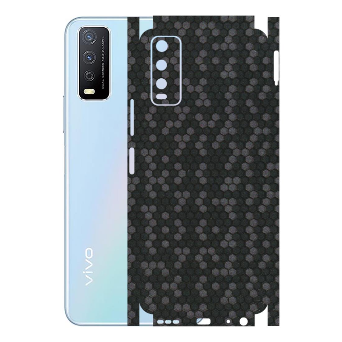 VIVO Y Series Phone Skins (All Models) - Black Grey Honeycomb Sober - 3D Embossed Finish (L-85) Vivo Y12s