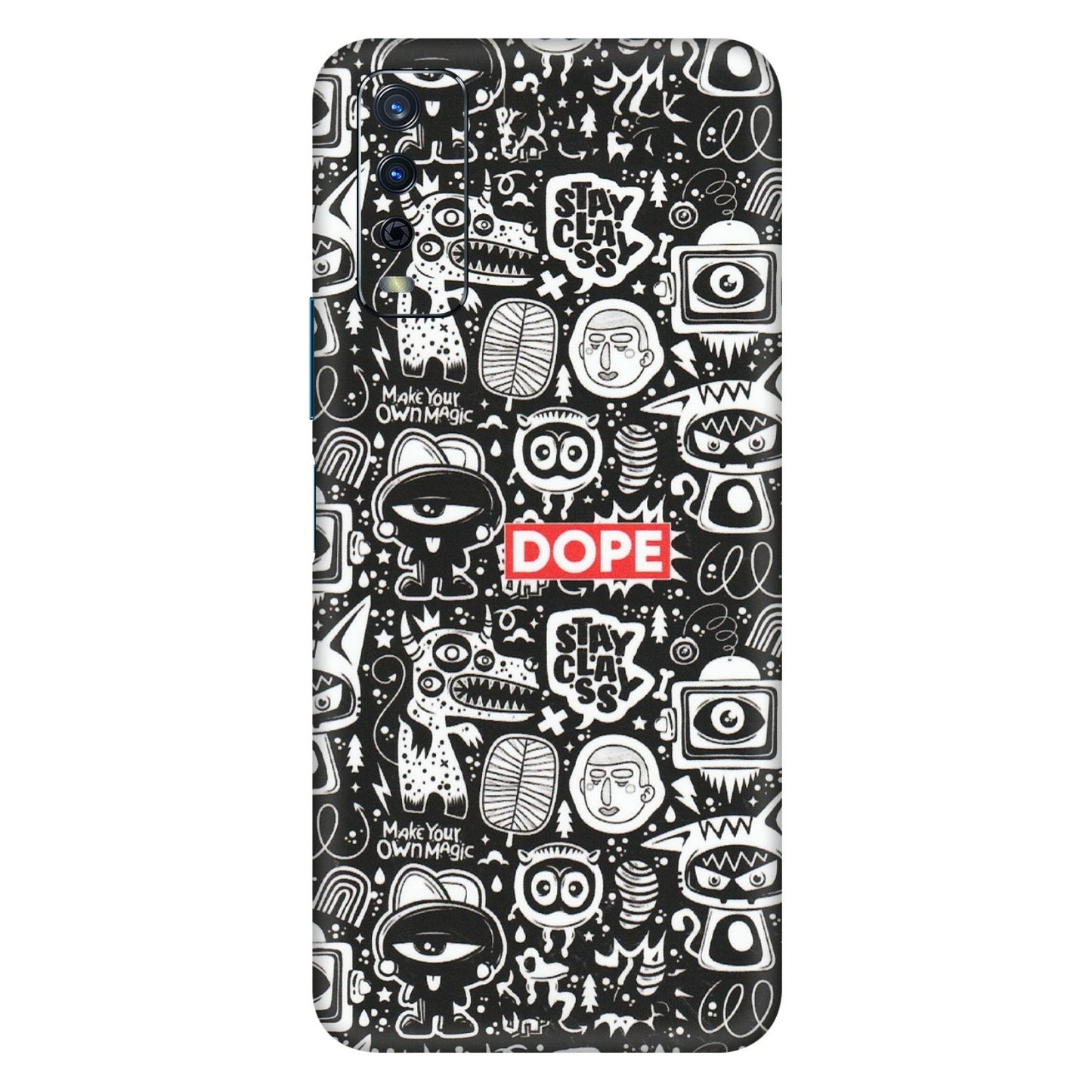 VIVO Y Series Phone Skins (All Models) - Dope Stay Classy Black Doodles - Matte Finish (M-126) Vivo Y12s