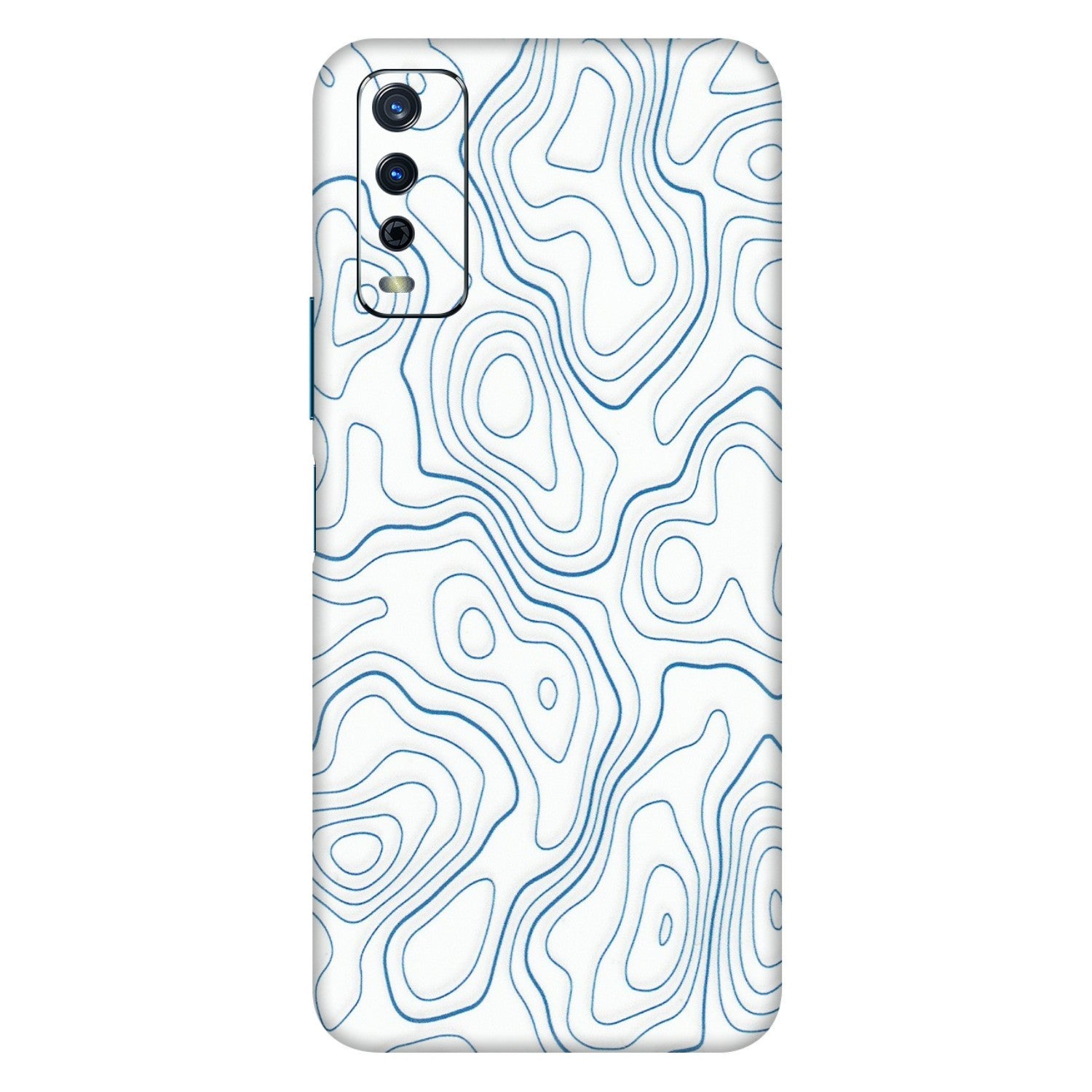 VIVO Y Series Phone Skins (All Models) - Blue And White Swirls - Matte Finish (M-139) Vivo Y12s
