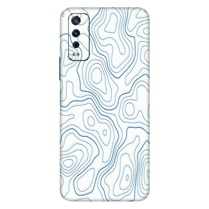 VIVO Y Series Phone Skins (All Models) - Blue And White Swirls - Matte Finish (M-139) Vivo Y12s