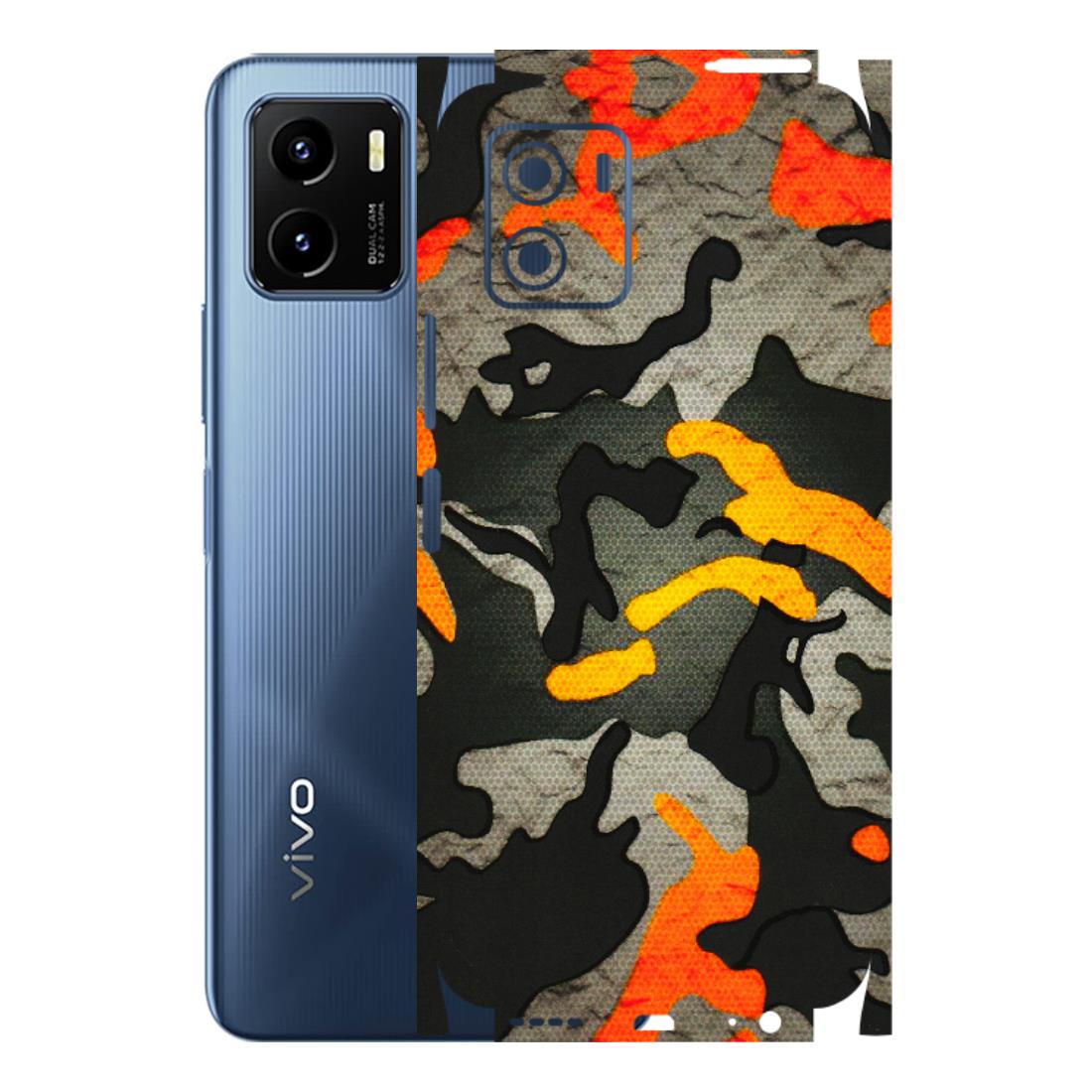 VIVO Y Series Phone Skins (All Models) - Orange Camouflage - 3D Embossed Finish (L-204) Vivo Y15C