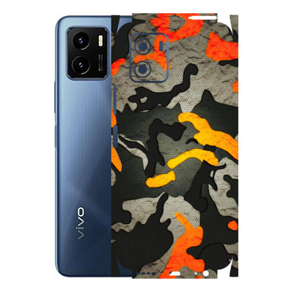 VIVO Y Series Phone Skins (All Models) - Orange Camouflage - 3D Embossed Finish (L-204) Vivo Y15S