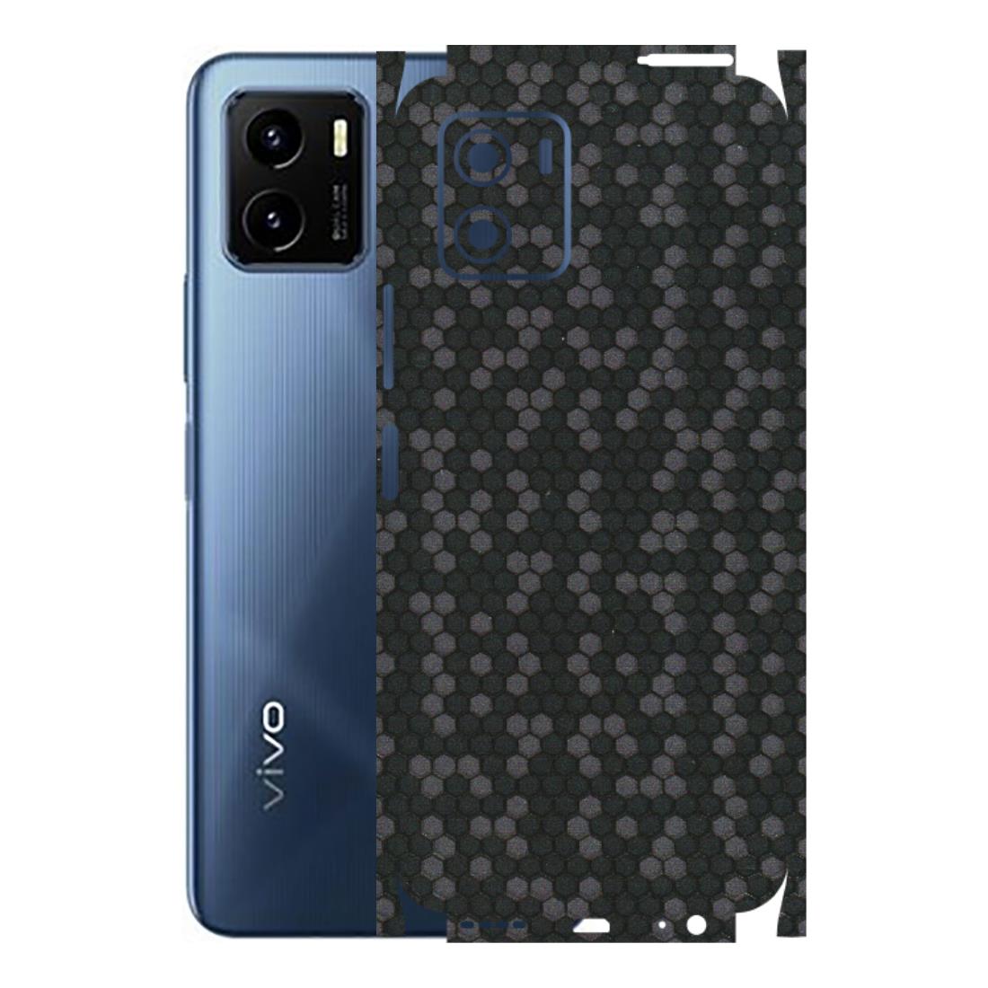 VIVO Y Series Phone Skins (All Models) - Black Grey Honeycomb Sober - 3D Embossed Finish (L-85) Vivo Y15S