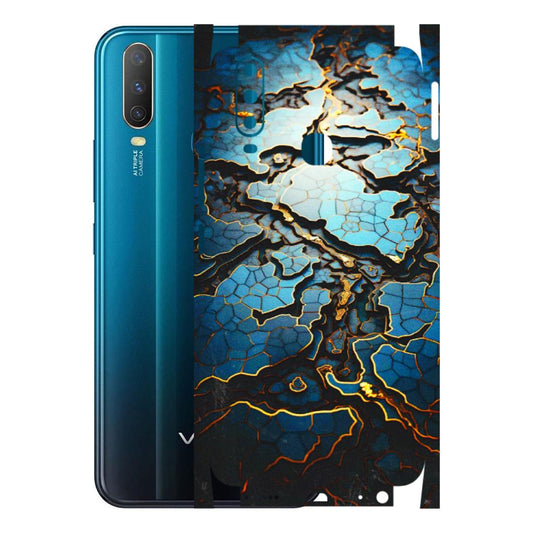VIVO Y Series Phone Skins (All Models) - Blue Gold Abstract - 3D Embossed Finish (L-11) Vivo Y15