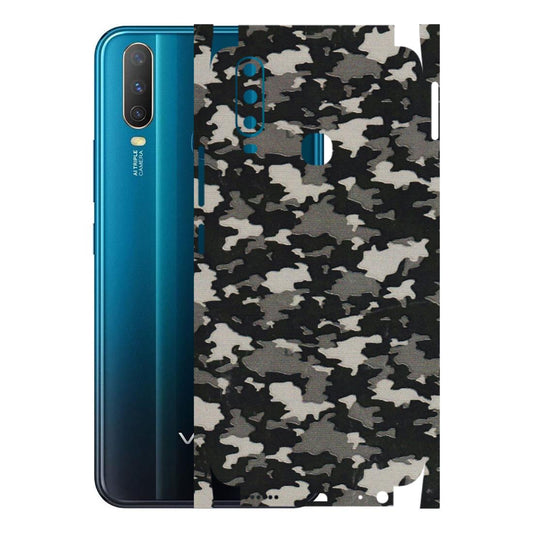 VIVO Y Series Phone Skins (All Models) - Black/Grey Camoflaunge - 3D Embossed Finish (L-142) Vivo Y15