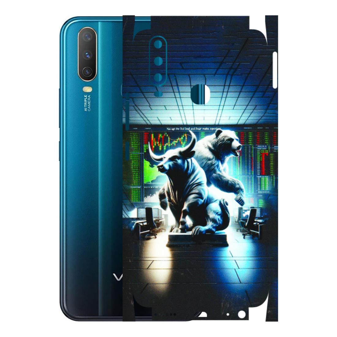 VIVO Y Series Phone Skins (All Models) - Stock Market Sensex Bear vs Bulls - 3D Embossed Finish (L-15) Vivo Y15