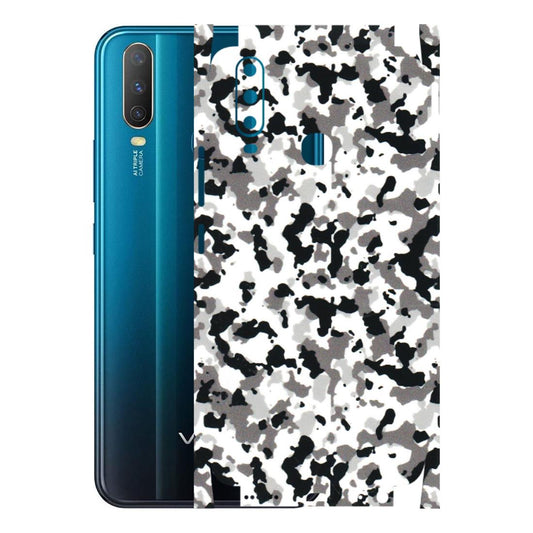 VIVO Y Series Phone Skins (All Models) - White Black Camouflage - 3D Embossed Finish (L-18) Vivo Y15