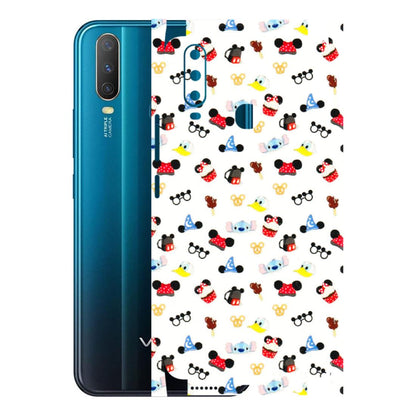 VIVO Y Series Phone Skins (All Models) - Minnie Mouse & Donald Doodles s - 3D Embossed Finish (L-194) Vivo Y15
