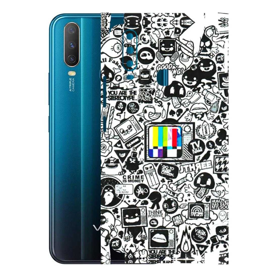 VIVO Y Series Phone Skins (All Models) - Doodles Positive Art - 3D Embossed Finish (L-263) Vivo Y15