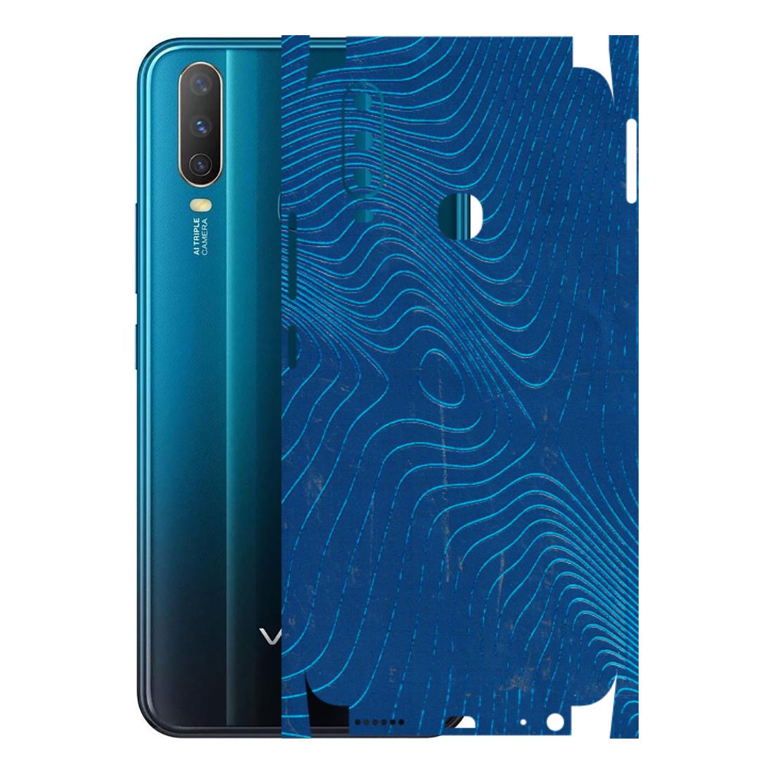 VIVO Y Series Phone Skins (All Models) - Abstract Blue Line Map - 3D Embossed Finish (L-272) Vivo Y15