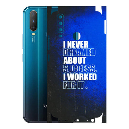 VIVO Y Series Phone Skins (All Models) - I Never Dreamed About Success - 3D Embossed Finish (L-283) Vivo Y15