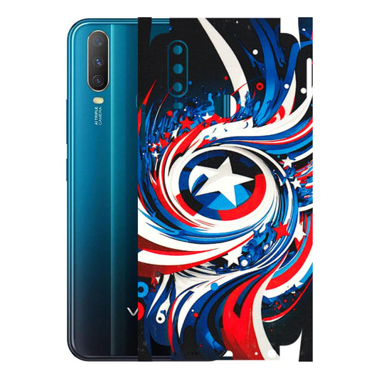 VIVO Y Series Phone Skins (All Models) - Captain America Logo - 3D Embossed Finish (L-307) Vivo Y15