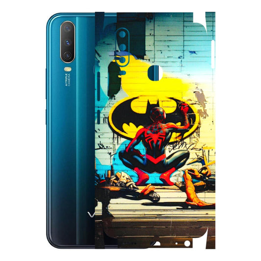 VIVO Y Series Phone Skins (All Models) - New Spiderman Bat Logo - 3D Embossed Finish (L-309) Vivo Y15