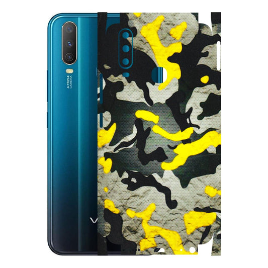 VIVO Y Series Phone Skins (All Models) - Yellow Camouflage - 3D Embossed Finish (L-61) Vivo Y15