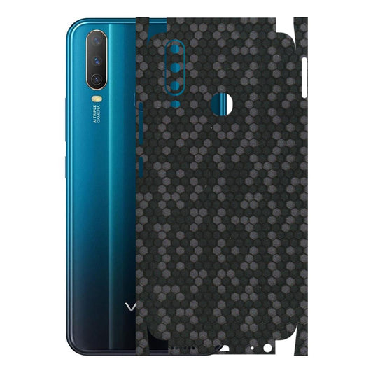 VIVO Y Series Phone Skins (All Models) - Black Grey Honeycomb Sober - 3D Embossed Finish (L-85) Vivo Y15
