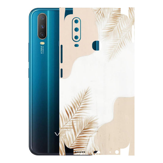 VIVO Y Series Phone Skins (All Models) - Gold Petals Abstract - Transparent Finish (T-08) Vivo Y15