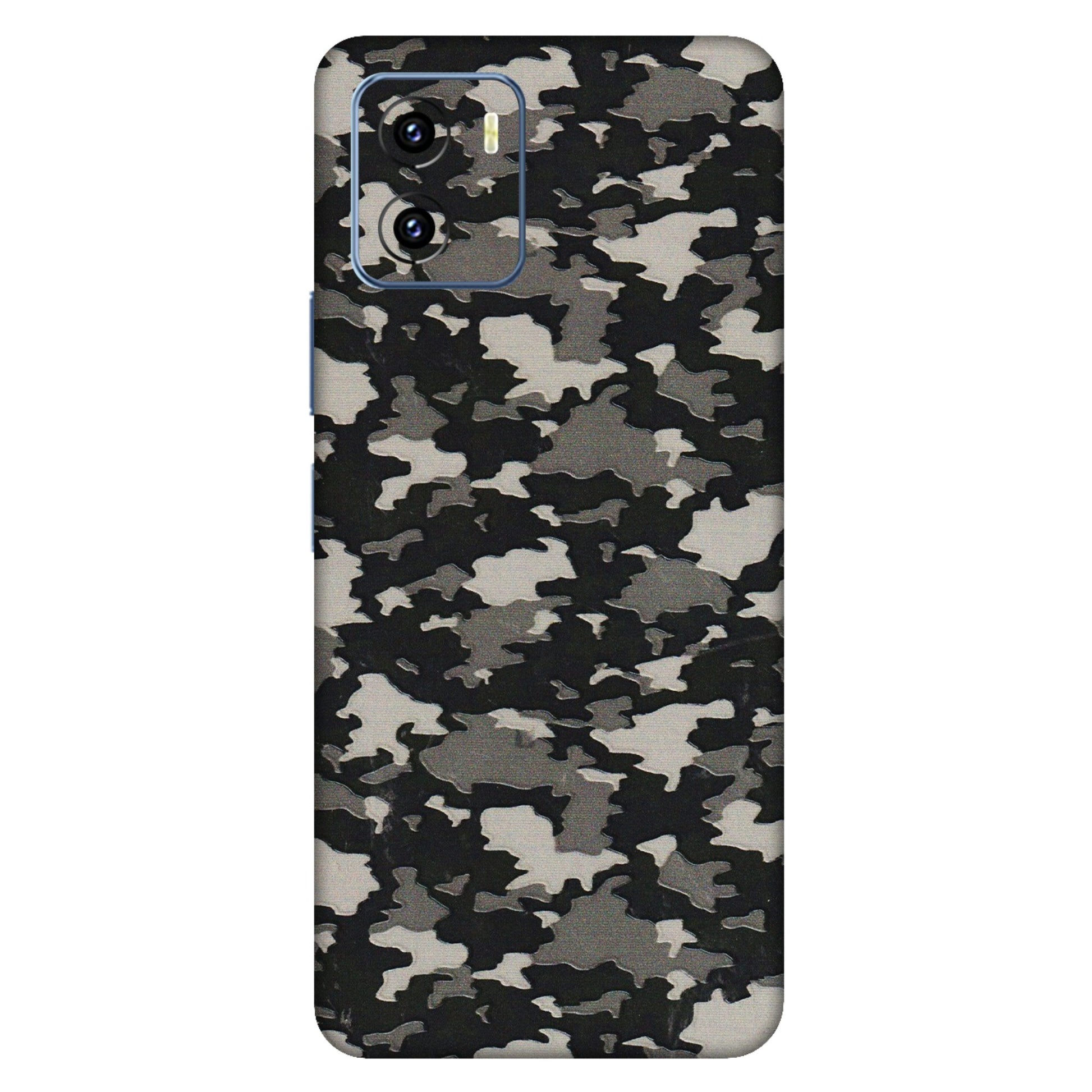 VIVO Y Series Phone Skins (All Models) - Black/Grey Camoflaunge - 3D Embossed Finish (L-142) Vivo Y15C