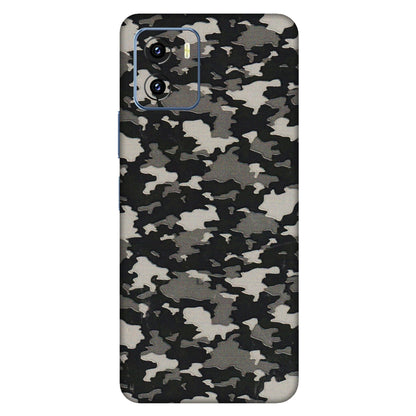 VIVO Y Series Phone Skins (All Models) - Black/Grey Camoflaunge - 3D Embossed Finish (L-142) Vivo Y15C