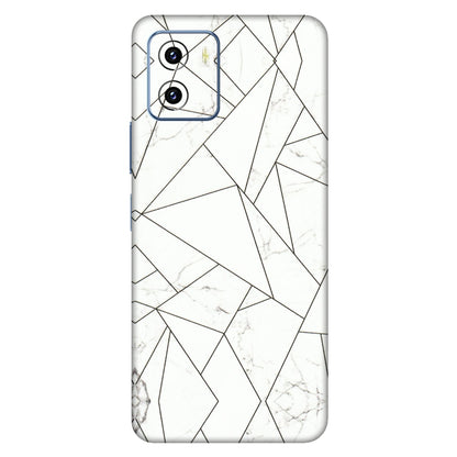 VIVO Y Series Phone Skins (All Models) - Luxury White Marble Effect - 3D Embossed Finish (L-168) Vivo Y15C