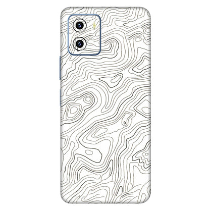 VIVO Y Series Phone Skins (All Models) - White Black Swirls - 3D Embossed Finish (L-219) Vivo Y15C
