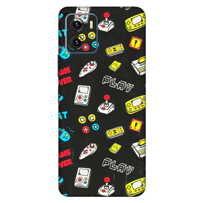 VIVO Y Series Phone Skins (All Models) - Gaming Doodles - 3D Embossed Finish (L-224) Vivo Y15C