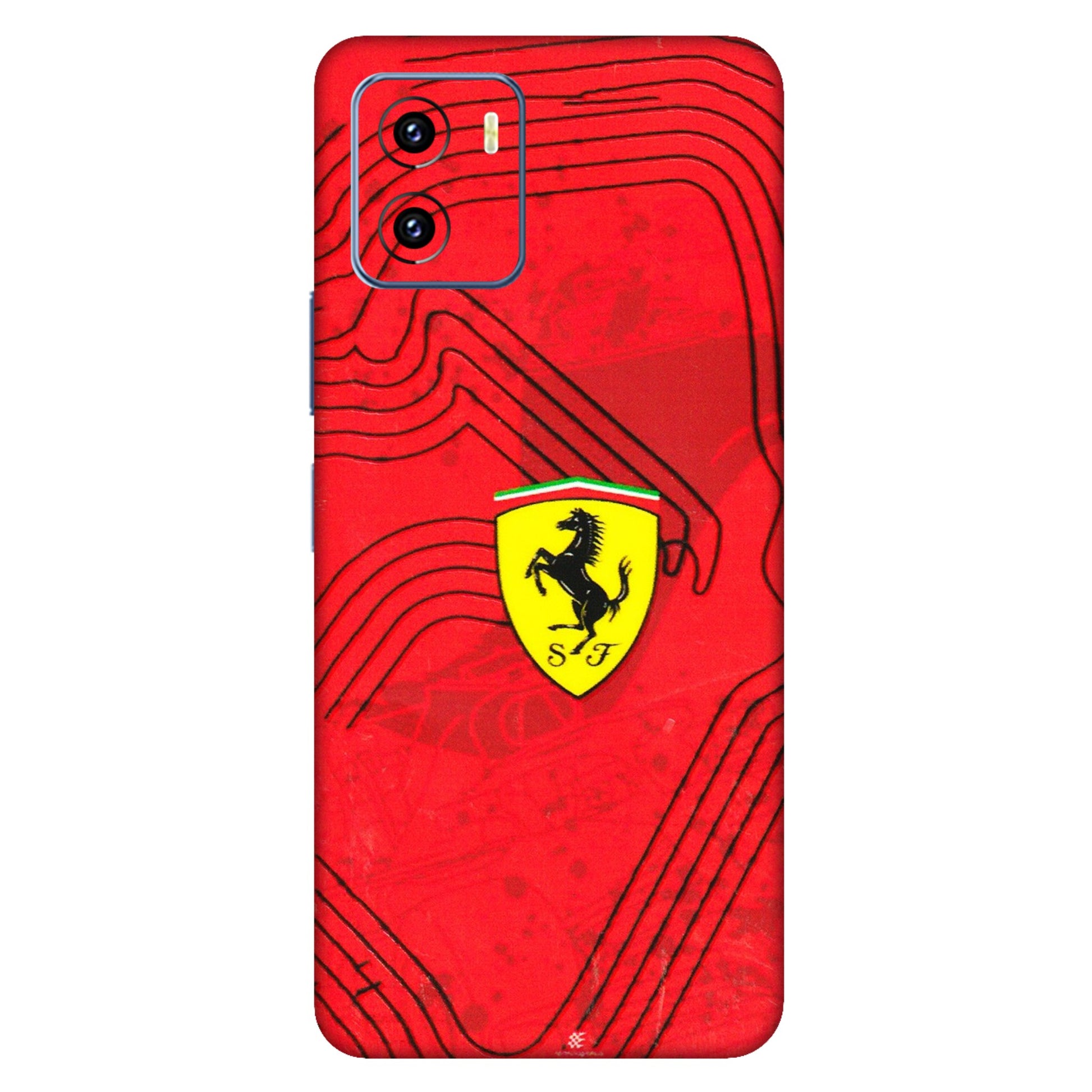 VIVO Y Series Phone Skins (All Models) - Red Ferrari Logo Stylish - 3D Embossed Finish (L-238) Vivo Y15C